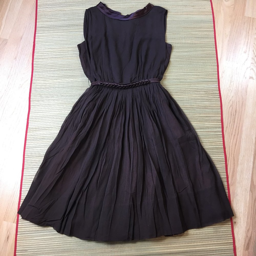 Vintage Brown Sleeveless Flare Dress